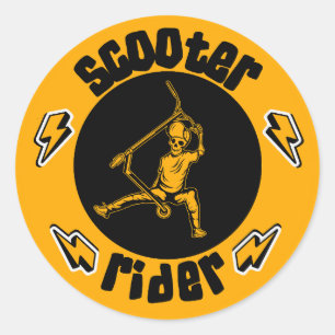 Sticker Rond Pro Scooter Free Rider Traces