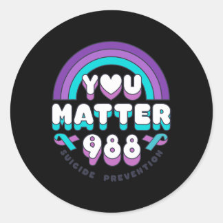 Sticker Rond Problème 988 Sensibilisation à la prévention du su