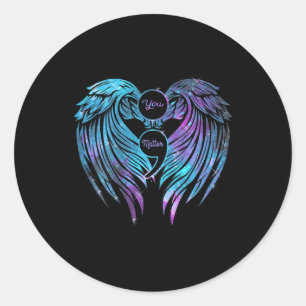 Sticker Rond Problème Ailes Prévention Suicide Sensibilisation 