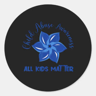 Sticker Rond Problème de tous les enfants Maltraitance des enfa