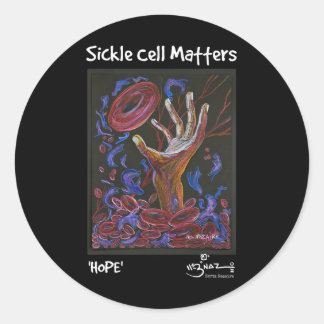Sticker Rond Problèmes de cellule faucille - Hope Art