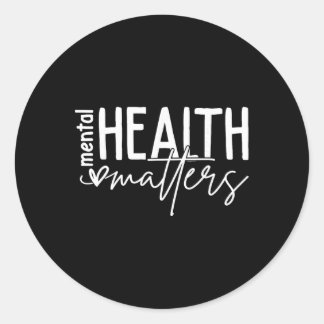 Sticker Rond Problèmes de santé mentale Cœur Amour Sensibilisat