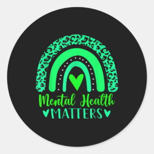 Sticker Rond Problèmes de santé Sensibilisation mentale Leopard