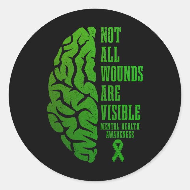 Sticker Rond Problèmes de sensibilisation à la santé mentale To (Devant)