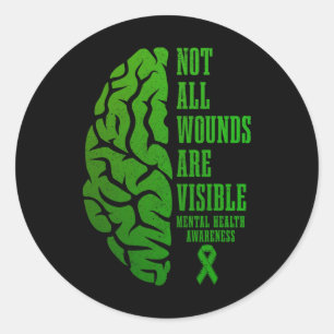 Sticker Rond Problèmes de sensibilisation à la santé Toutes les