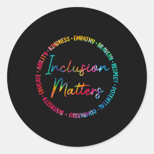 Sticker Rond Problèmes d'inclusion Tie Dye Sensibilisation sur