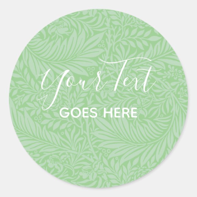 Sticker Rond Produit artisanal Motif floral Lime vert (Devant)