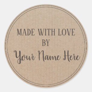 Sticker Rond Produit artisanal Vintage papier Kraft tendance si