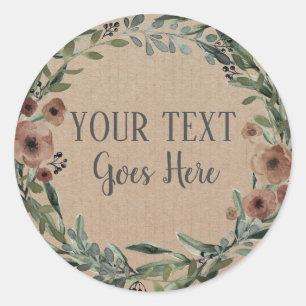 Sticker Rond Produit artisanal Vintage torréfaction fleurie