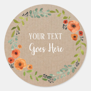 Sticker Rond Produit artisanal Vintage torréfaction fleurie