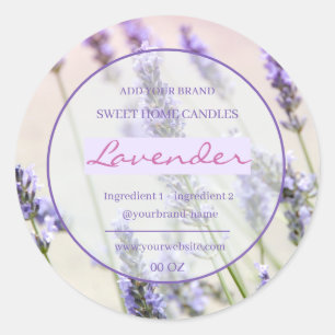 Sticker Rond Produit d'ingrédients lavande simple et élégant