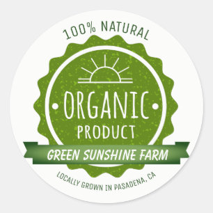 Sticker Rond Produit écologique biologique naturel sur mesure