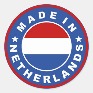 Sticker Rond produit fabriqué à Pays-Bas country flag produit é
