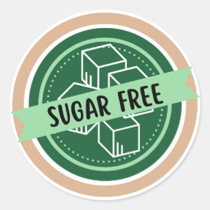 Sticker Rond Produit sans sucre, ingrédients sans sucre