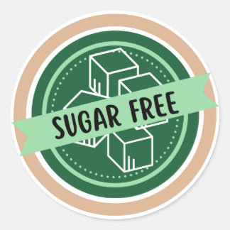 Sticker Rond Produit sans sucre, ingrédients sans sucre