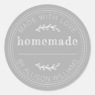 Sticker Rond Produits de boulangerie faits maison rustiques Pot