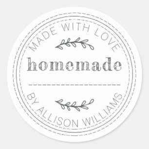 Sticker Rond Produits de boulangerie maison rustiques Conserve