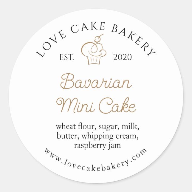 Sticker Rond Produits de boulangerie personnalisés (Devant)