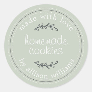 Sticker Rond Produits de boulangerie rustiques faits maison Coo