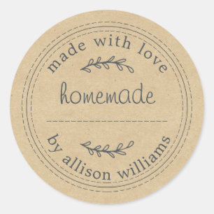 Sticker Rond Produits de boulangerie rustiques faits maison en 