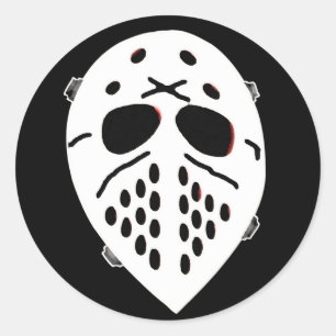 Sticker Rond Produits de masque de hockey déplaisant