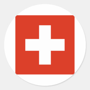 Sticker Rond Produits Drapeaux Suisse