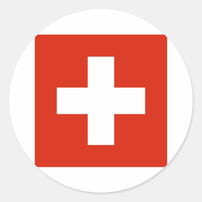 Sticker Rond Produits Drapeaux Suisse (Devant)