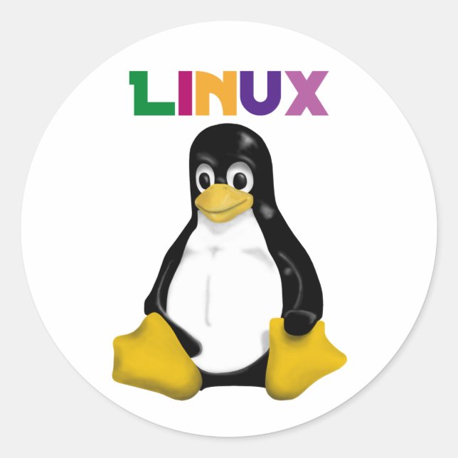 Sticker Rond Produits et conceptions Linux ! (Devant)