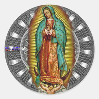 STICKER ROND PRODUITS PERSONNALISABLES DE VIRGEN DE GUADALUPE