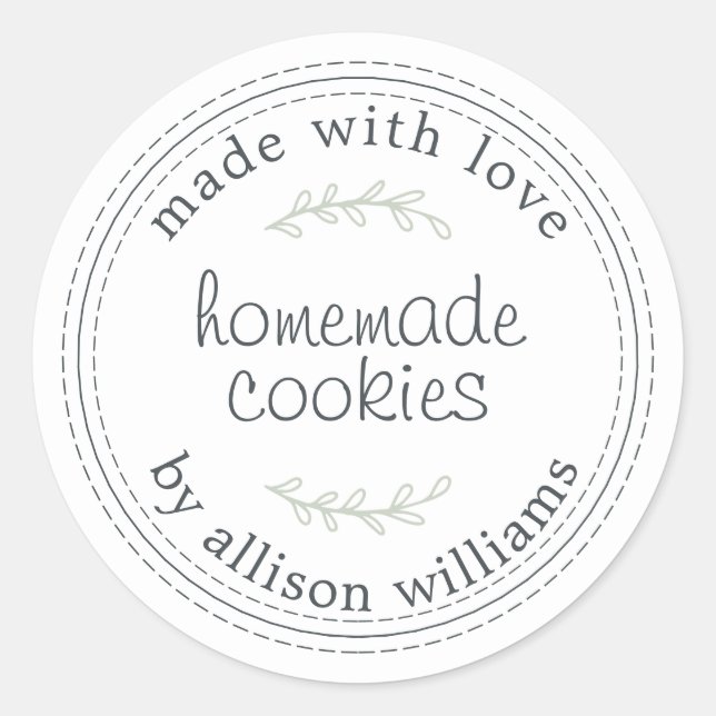 Sticker Rond Produits Rustiques Maison Cuisiniers Cookies Rouge (Devant)