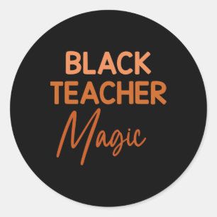 Sticker Rond Prof Magic Enseignant Noir Mois de l'Histoire des