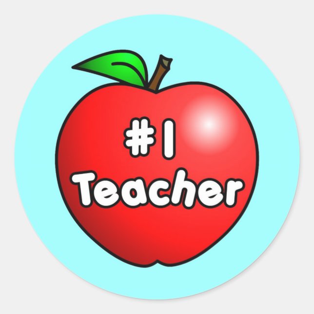 Sticker Rond Professeur Apple du numéro un (Devant)