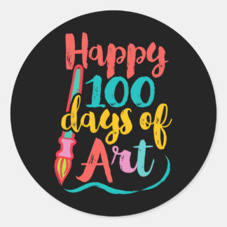 Sticker Rond Professeur d'art 100 jours d'école - 100 jours d'a