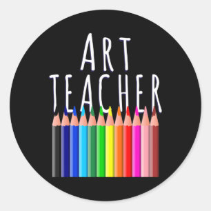 Sticker Rond Professeur D'Art Retour À L'École Cadeau Artiste C