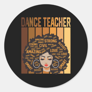 Sticker Rond Professeur de danse femmes afro-américaines histoi