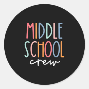 Sticker Rond Professeur de groupe scolaire collégien équipage é