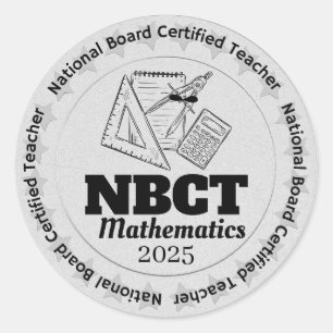 Sticker Rond Professeur de mathématiques certifié NBCT Personna