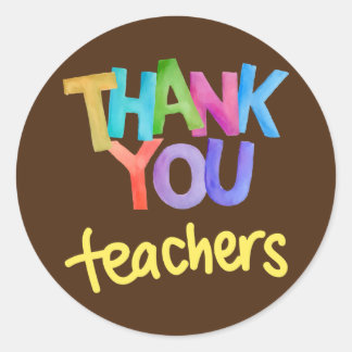 Sticker Rond Professeur de Merci Appréciation diplôme