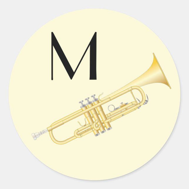 Sticker Rond Professeur de musique de trompette (Devant)