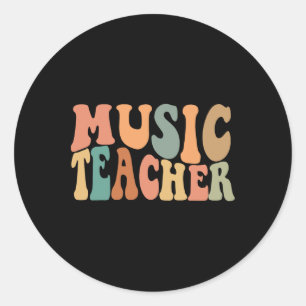 Sticker Rond Professeur De Musique Groovy Mignon Byck Pour Four