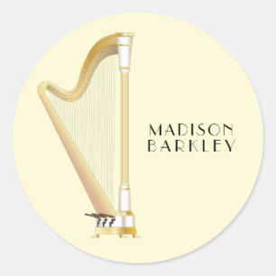 Sticker Rond Professeur de musique musicale de Harp