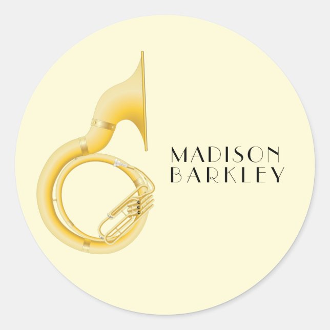 Sticker Rond Professeur de musique sousaphone (Devant)