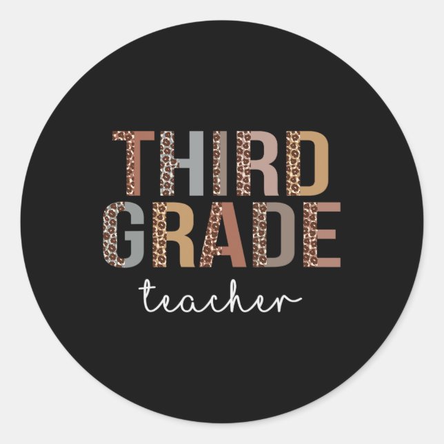 Sticker Rond Professeur De Niveau De Retour À L'Appréciation De (Devant)