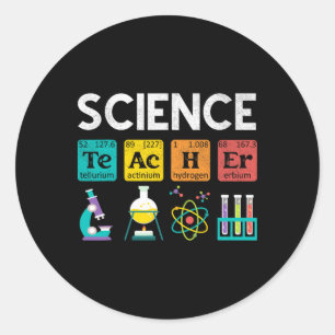 Sticker Rond Professeur de sciences Chimie Biologie Physique En