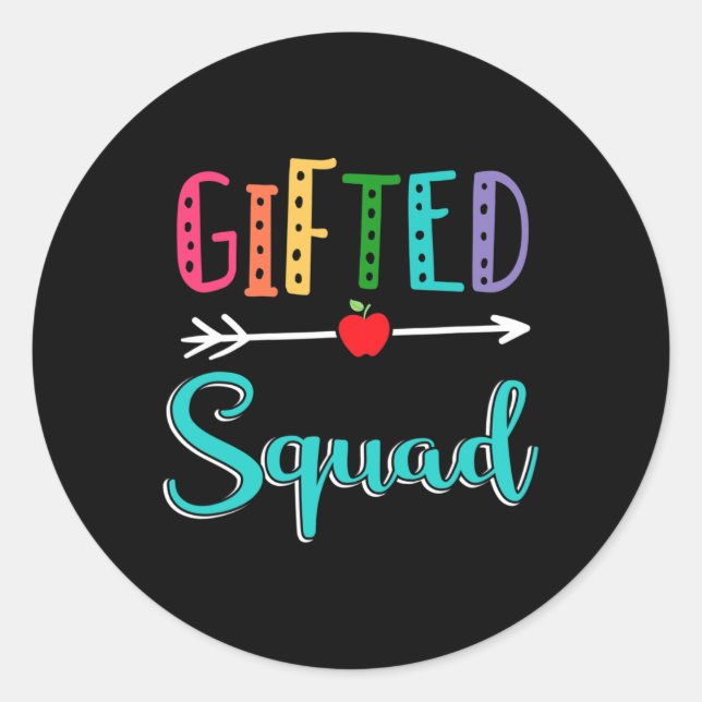 Sticker Rond Professeur De Squad Cadeau De Retour À L'École (Devant)