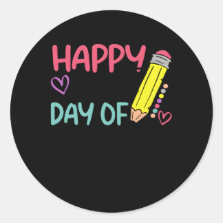 Sticker Rond Professeur De Technologie Heureux Premier Jour D'É