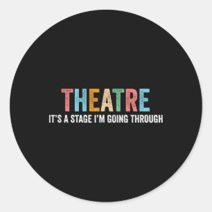 Sticker Rond Professeur de Théâtre Dramatique Comique Scène Piè