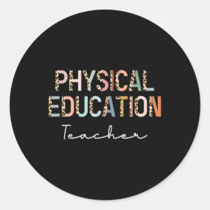 Sticker Rond Professeur d'éducation physique Leopard Ck rentre