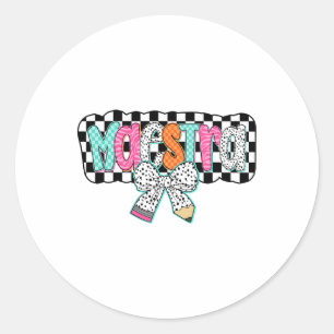 Sticker Rond Professeur d'espagnol Maestra Ck À l'école Crayon