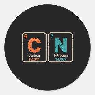 Sticker Rond Professeur drôle Science Tableau périodique Rétro 
